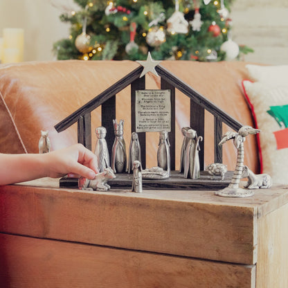 Little Drummer Boy + Ox Figurine Set (Pewter)