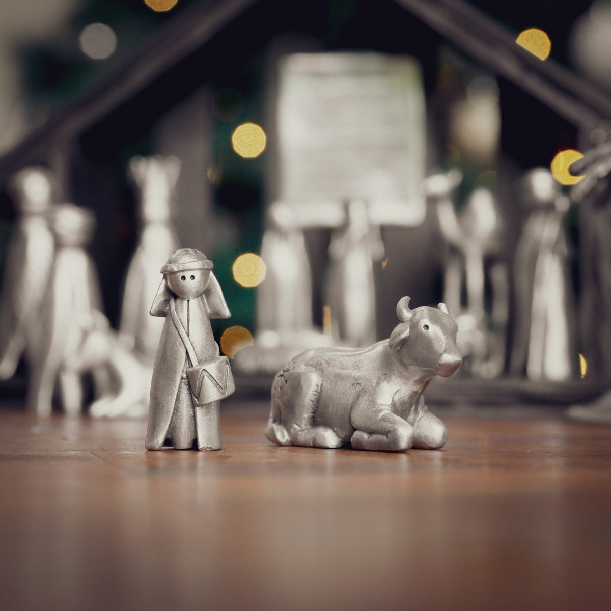 Little Drummer Boy + Ox Figurine Set (Pewter)