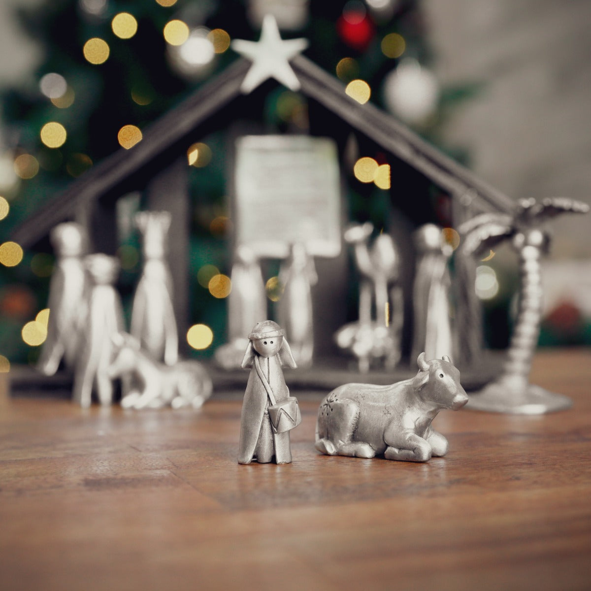 Little Drummer Boy + Ox Figurine Set (Pewter)