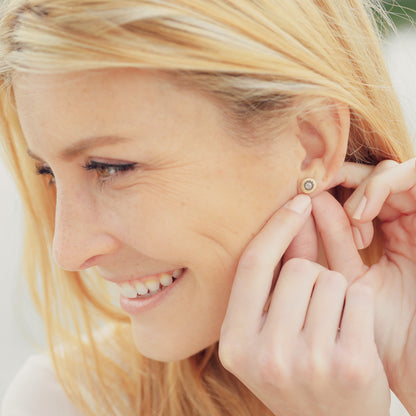 Sunburst Stud Earrings (Gold Vermeil)