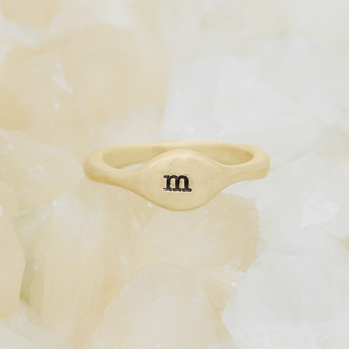 Initial Stacking Ring {14K Solid Gold}