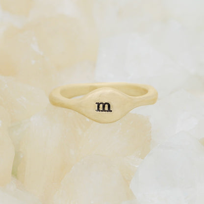 Initial Stacking Ring {14K Solid Gold}