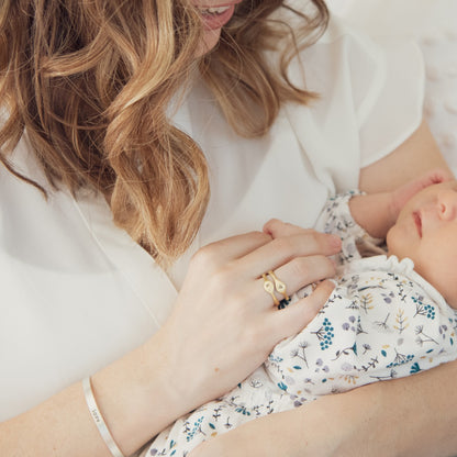 Initial Stacking Ring {14K Solid Gold}