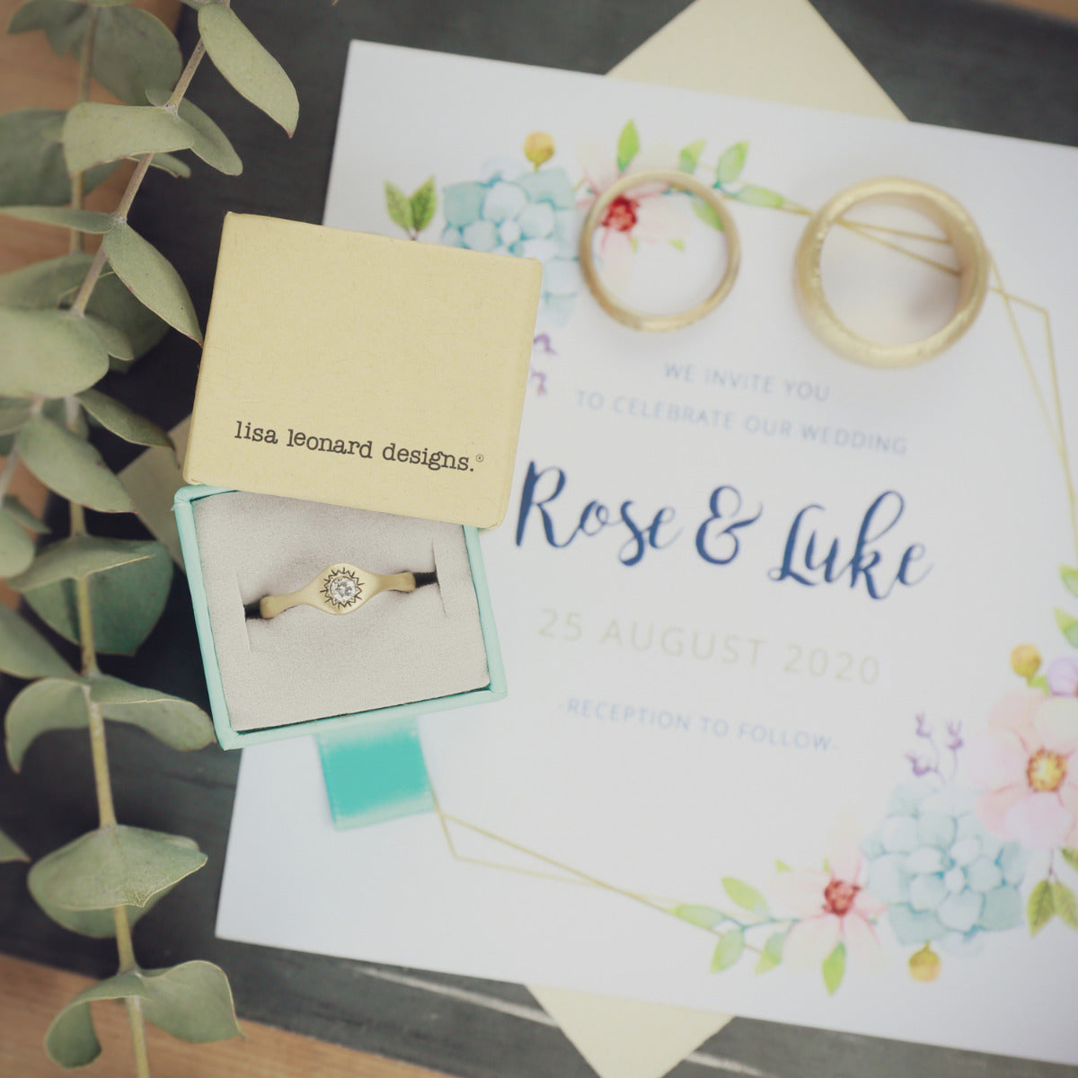 Sunburst Stacking Ring {14K Solid Gold}