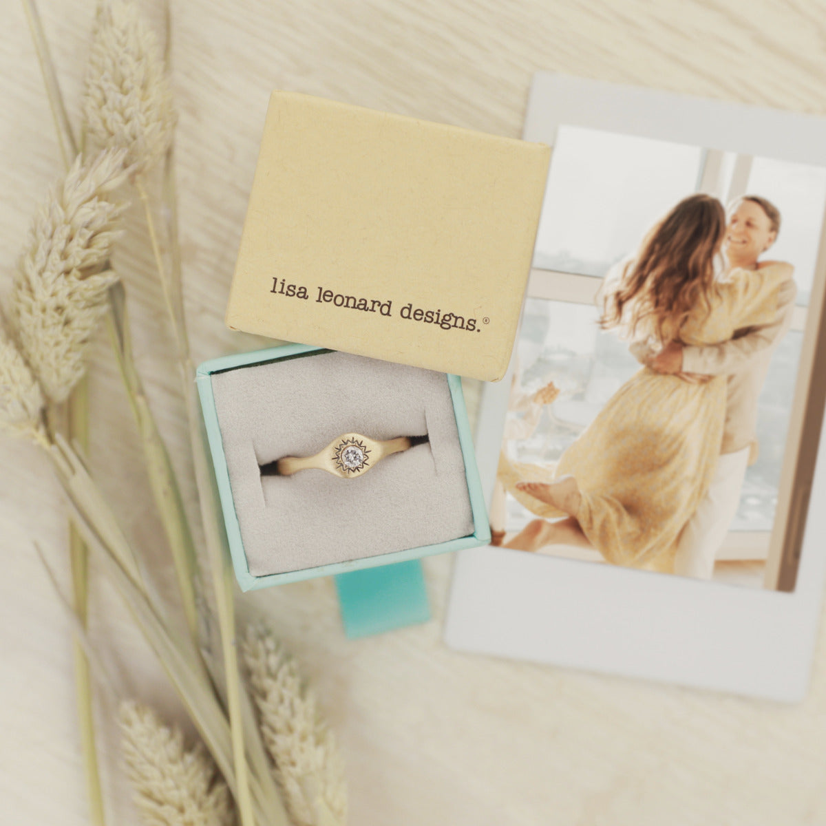 Sunburst Stacking Ring {14K Solid Gold}