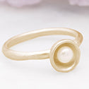 Nesting Freshwater Small Pearl Ring {10K Solid Gold}