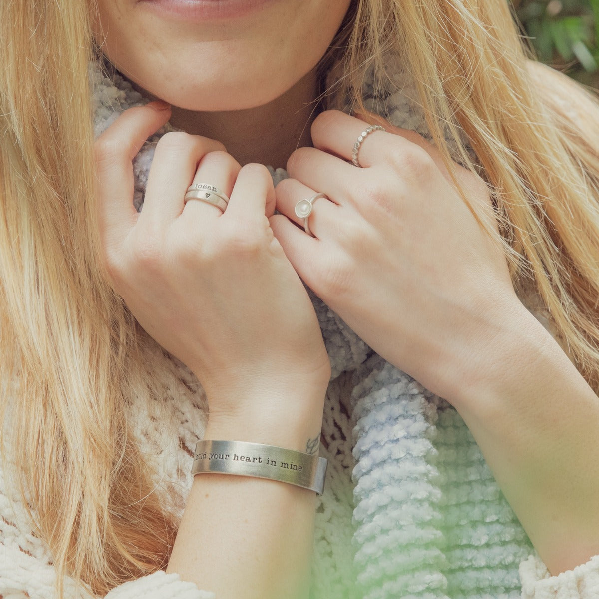 Nesting Freshwater Small Pearl Ring (Sterling Silver)