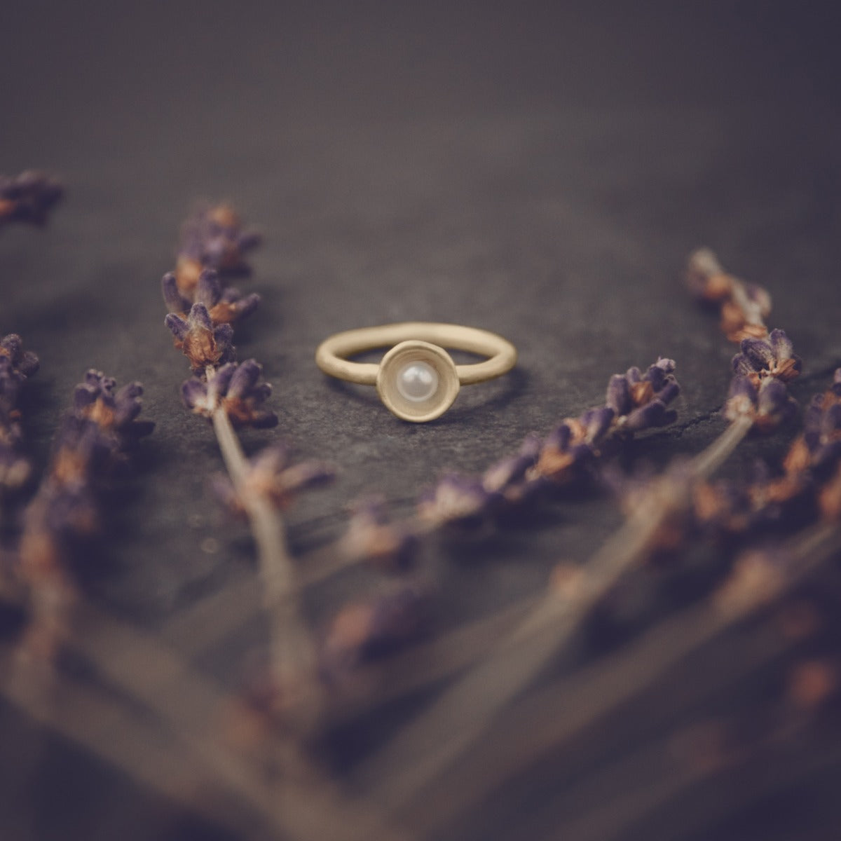 Nesting Freshwater Small Pearl Ring {10K Solid Gold}