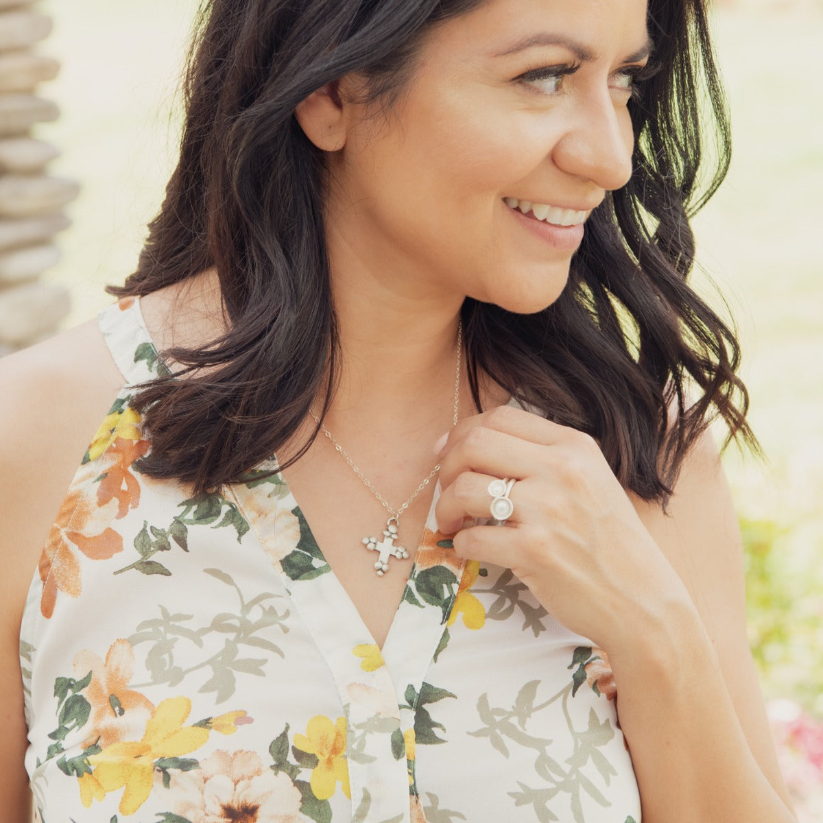 Nesting Freshwater Small Pearl Ring (Sterling Silver)
