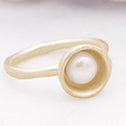 Nesting Freshwater Large Pearl Ring {10K Solid Gold}
