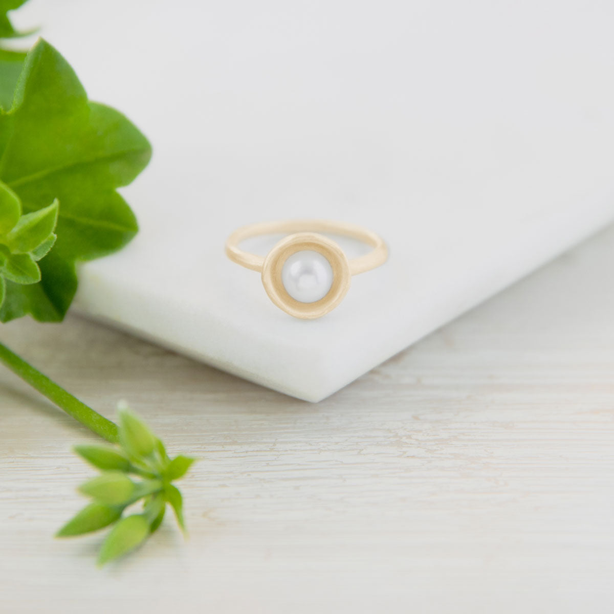 Nesting Freshwater Large Pearl Ring {10K Solid Gold}