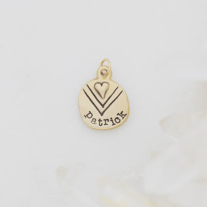 Heart with Chevron Charm (Gold Plated)