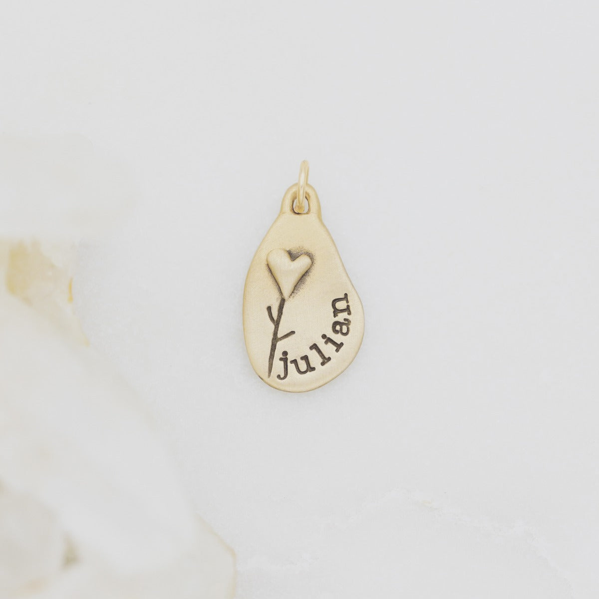 Heart with Flower Charm {10K Solid Gold}