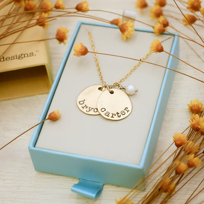 Petite Mother's Necklace (14K Solid Gold)