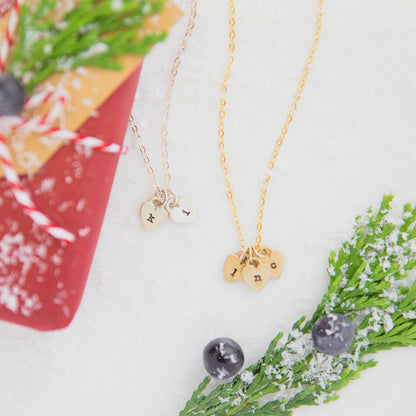 Cherished Hearts Initials Necklace (Gold Vermeil)