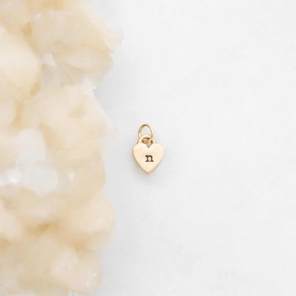 Cherished Heart Initial Charm {14K Solid Gold}