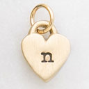 Cherished Heart Initial Charm {14K Solid Gold}