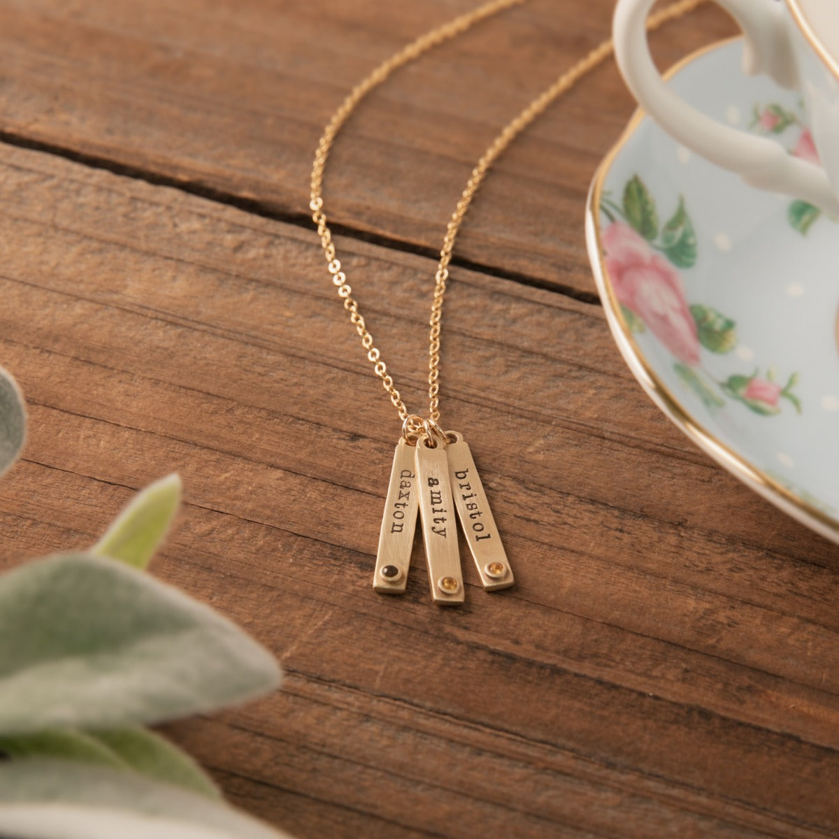 Bezel Birthstone Necklace {14K Yellow Gold}
