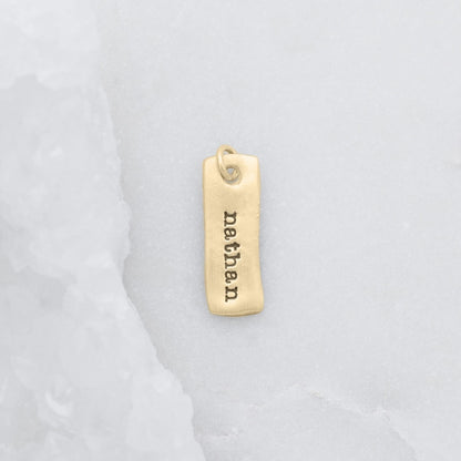 Skinny Wavy Tag (9K Solid Gold)