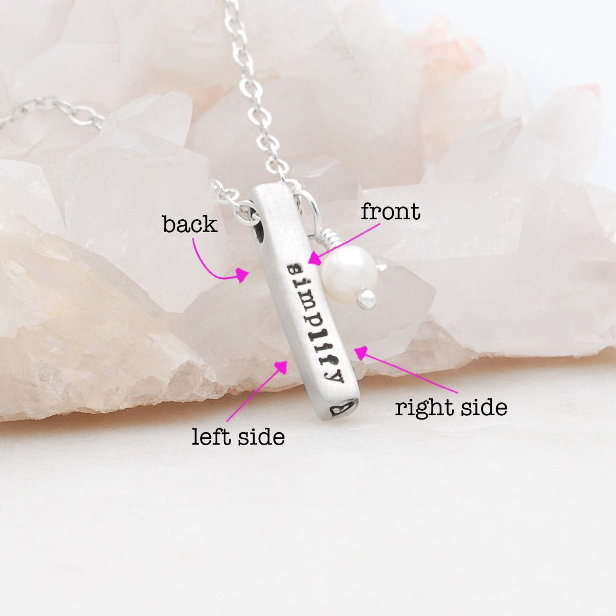 Word of the Year Necklace - 4 Sides (Sterling Silver)