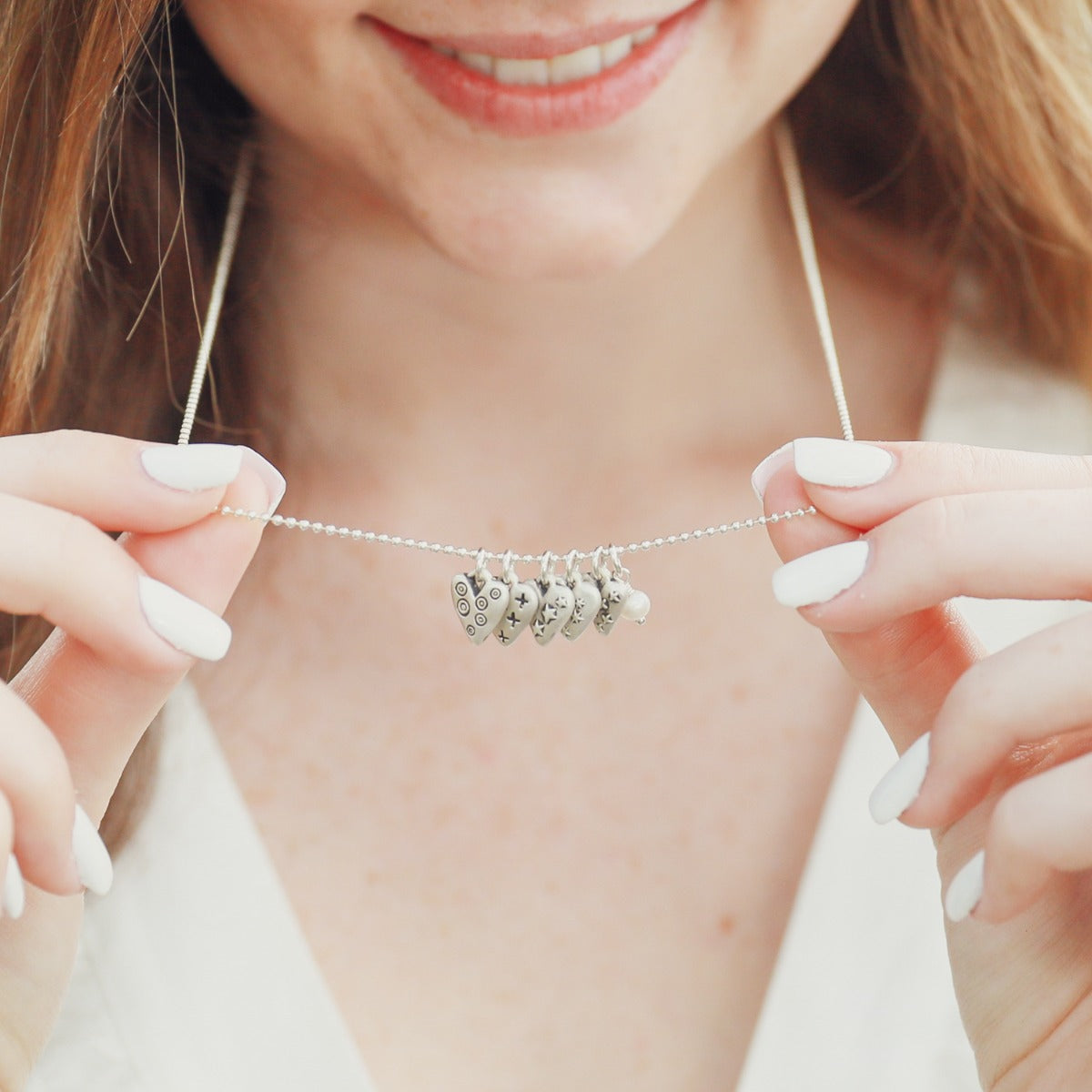 Light + Bright Hearts Necklace (Sterling Silver)