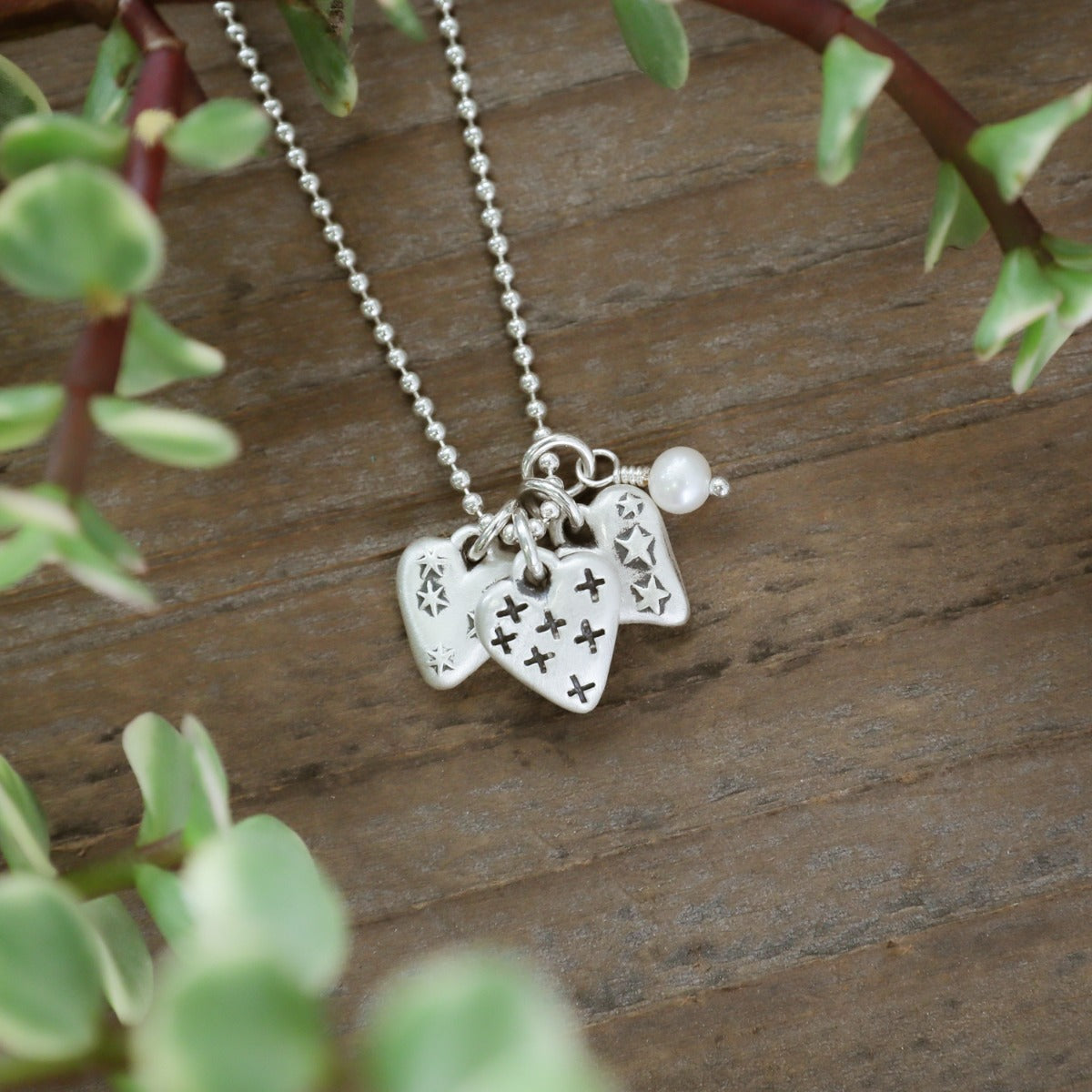 Light + Bright Hearts Necklace (Sterling Silver)