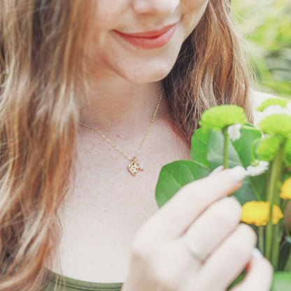 Light + Bright Hearts Necklace (9K Solid Gold)