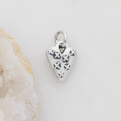 Kisses Heart Charm (Sterling Silver)