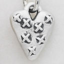 Kisses Heart Charm (Sterling Silver)