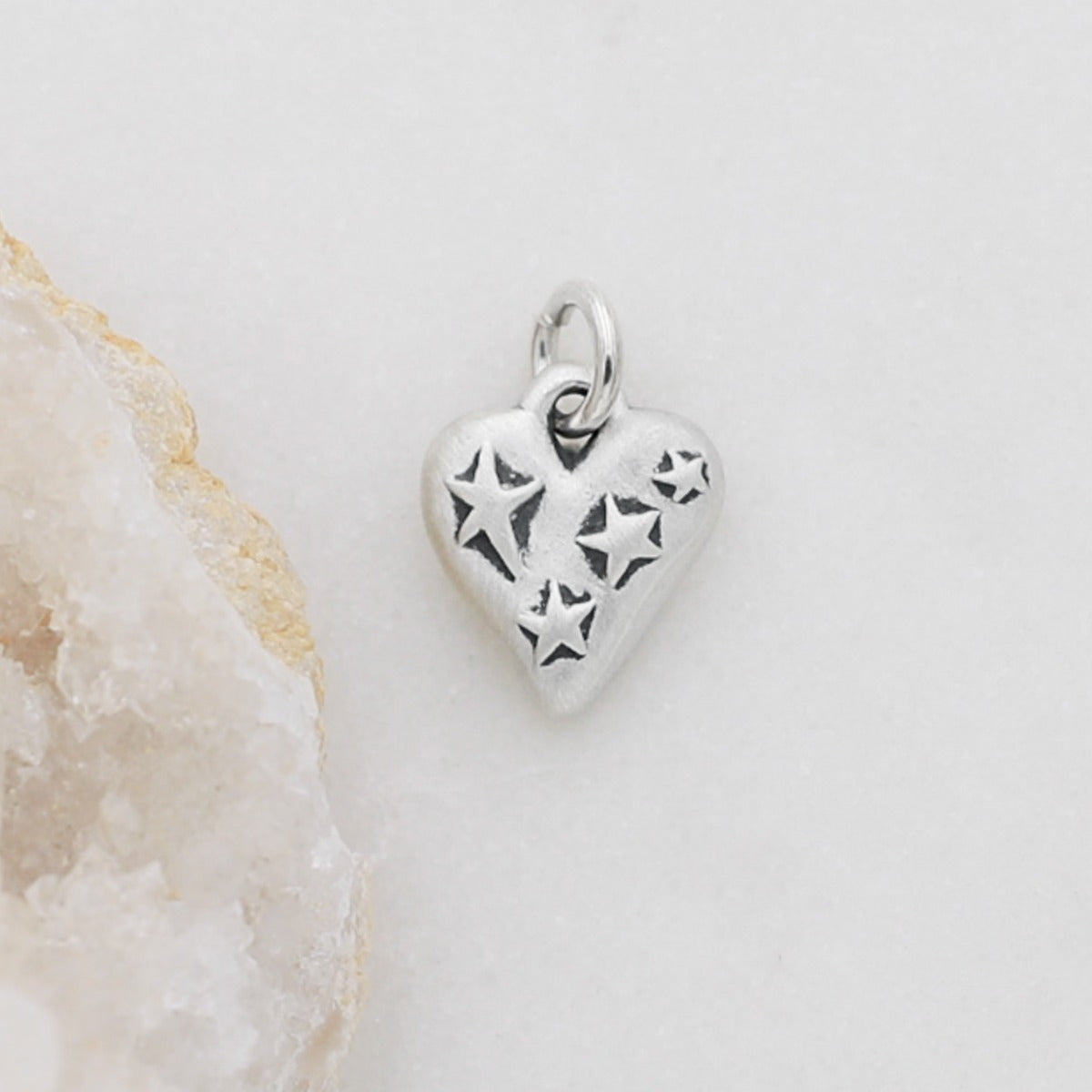 Starry Heart Charm (Sterling Silver)