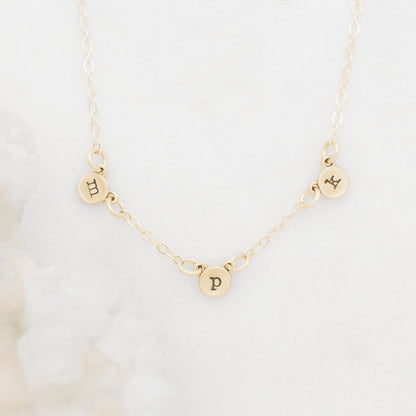 My Darling Ones Initial Necklace (14K Solid Gold)
