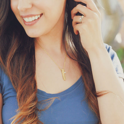 What Matters Most Necklace - 3 Sides (14K Solid Gold)