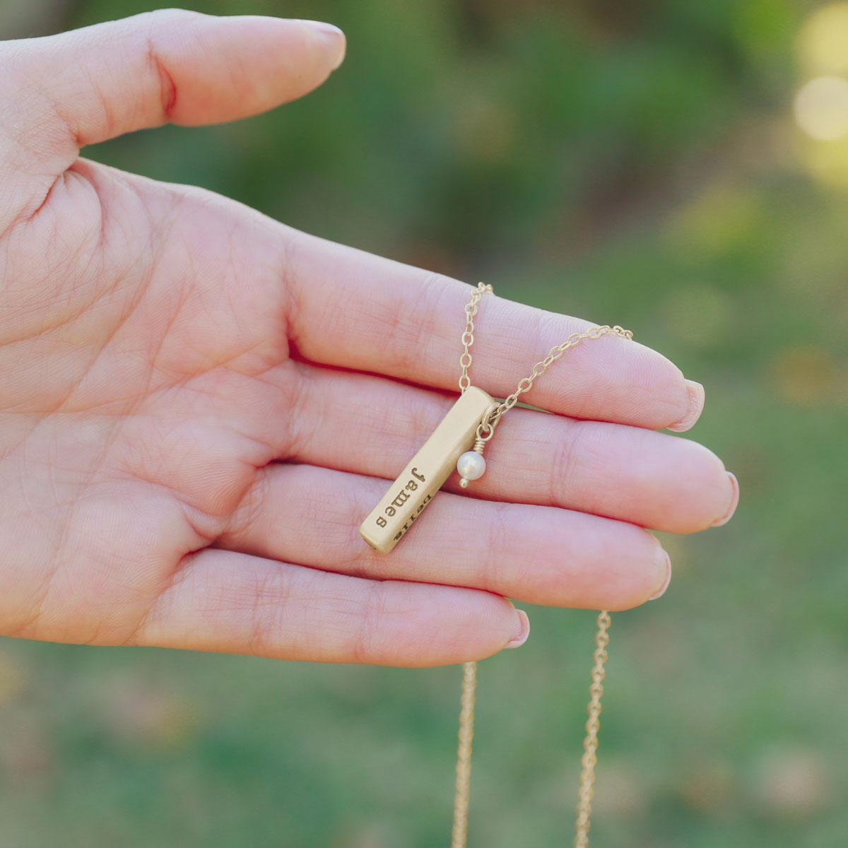 What Matters Most Necklace - 1 Side {14K Solid Gold}