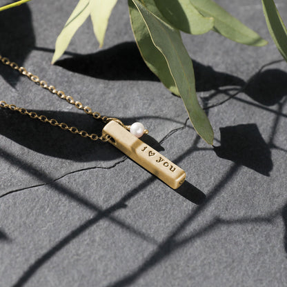 What Matters Most Necklace - 1 Side {14K Solid Gold}