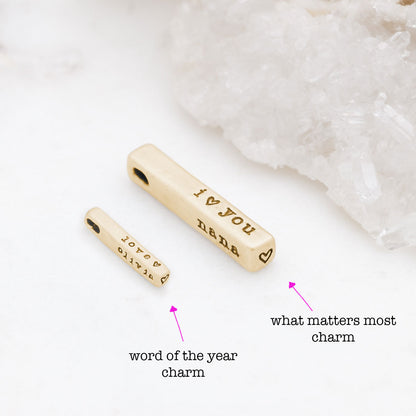 What Matters Most Charm - 1 Side (9K Solid Gold)