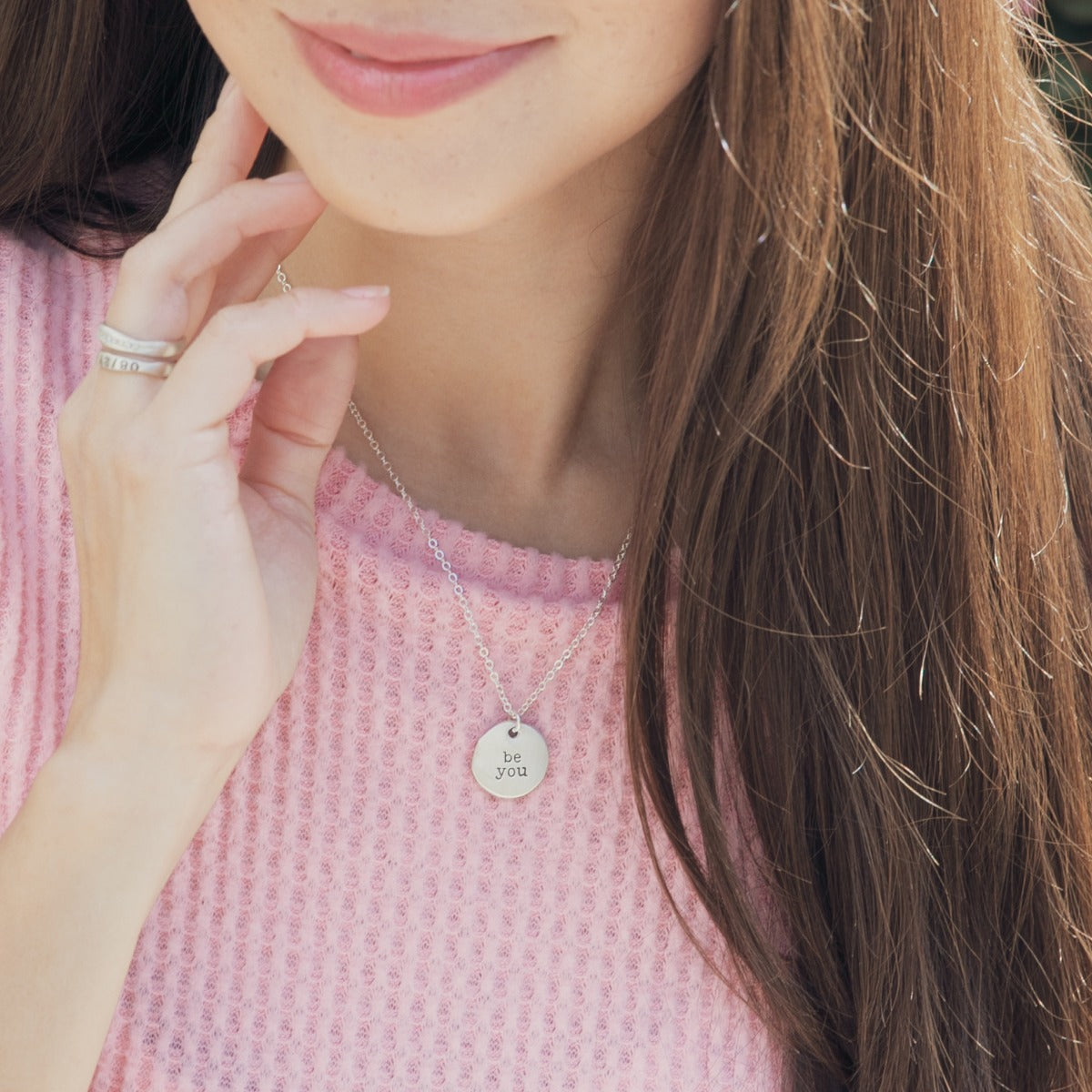 Be You Disc Necklace (Sterling Silver)