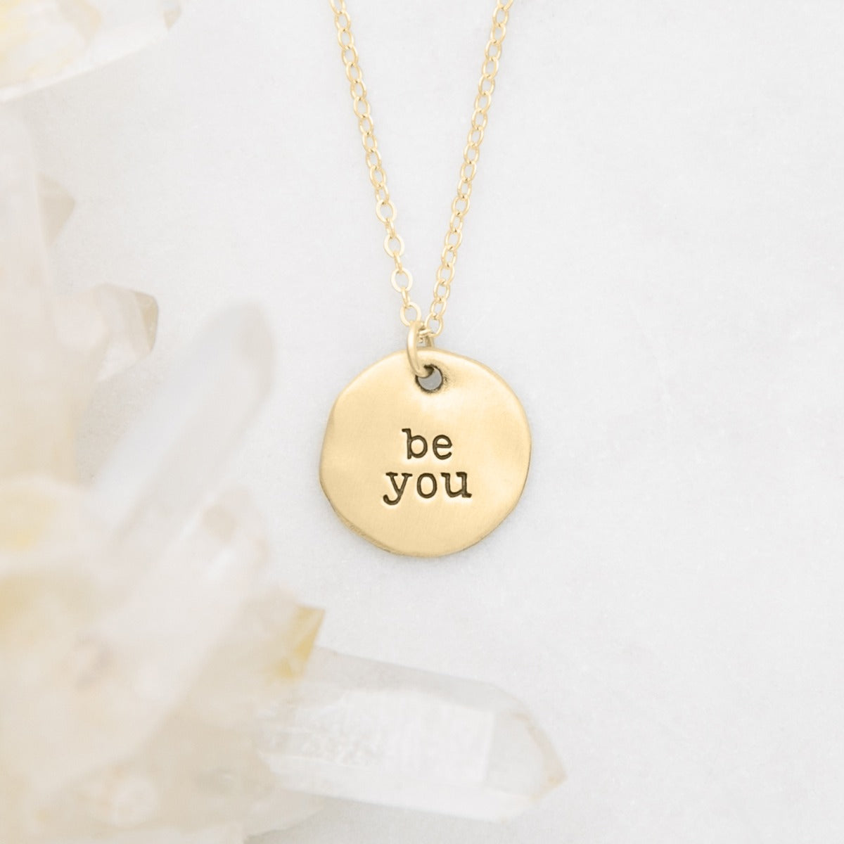 Be You Disc Necklace {10K Solid Gold}
