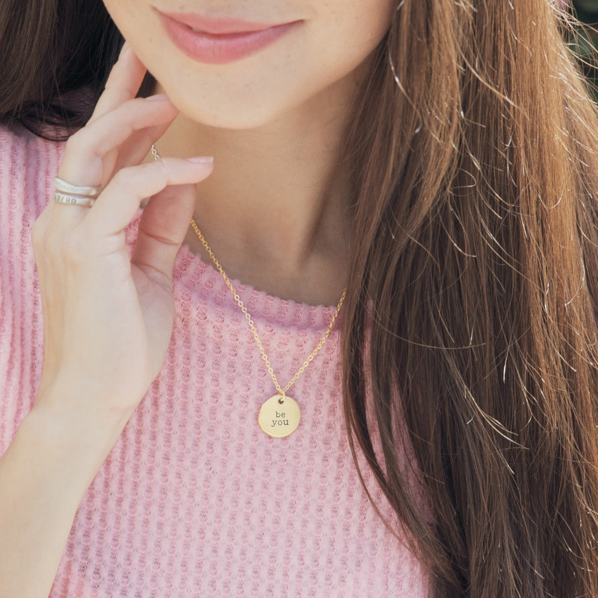 Be You Disc Necklace {10K Solid Gold}