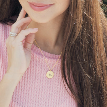 Be You Disc Necklace {10K Solid Gold}
