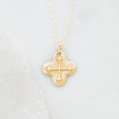 Shining Light Cross Necklace (9K Solid Gold)