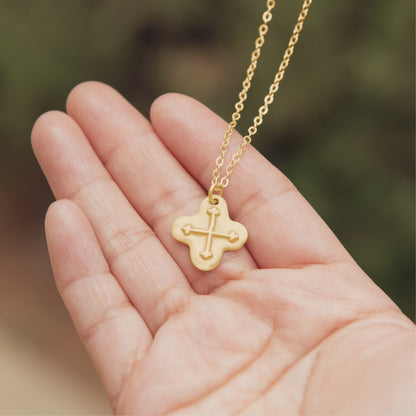 Shining Light Cross Necklace (9K Solid Gold)