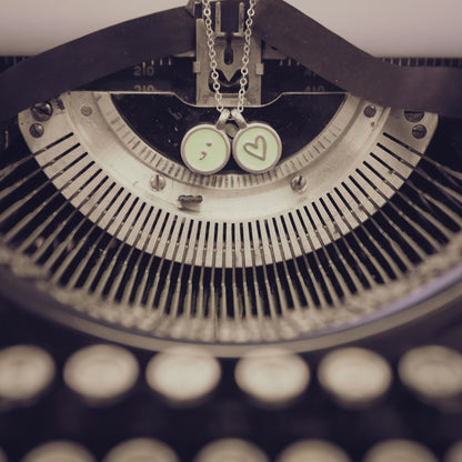Typewriter Initial Necklace (Pewter)