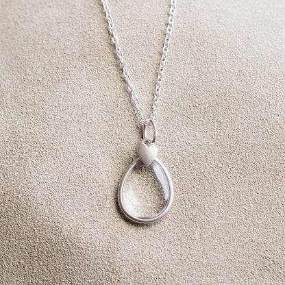 Clear and Bright Heart Necklace (Sterling Silver)