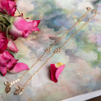 Birthstone Bloom Bracelet (9K Solid Gold)