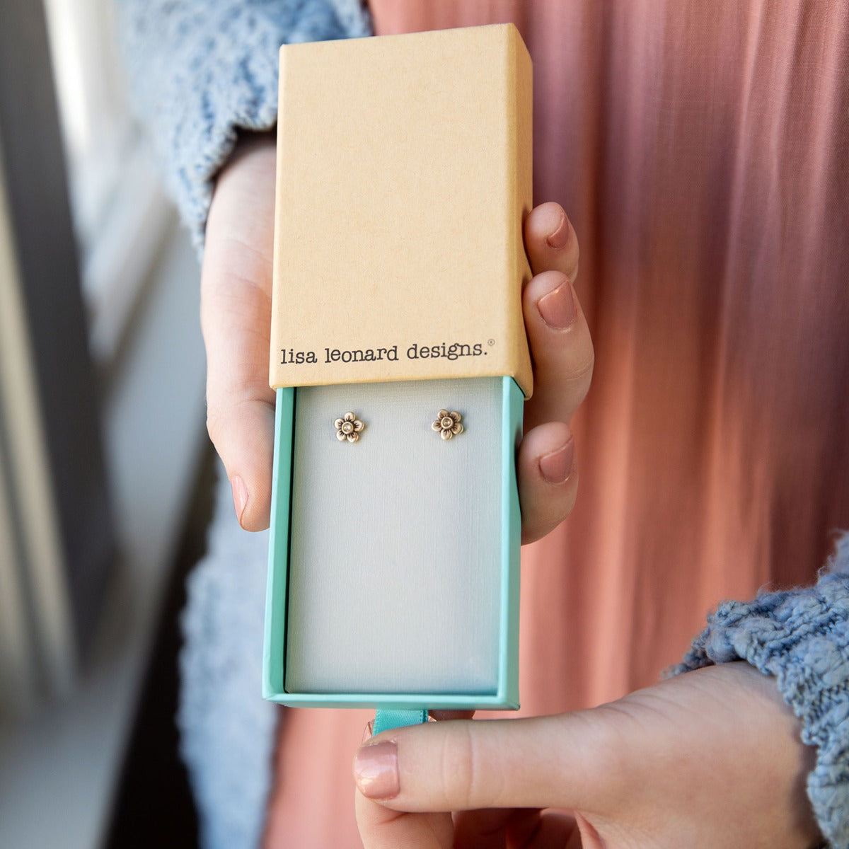 Birthstone Bloom Stud Earrings (9K Solid Gold)