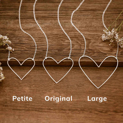3 different sizes of Peaceful Heart Necklace