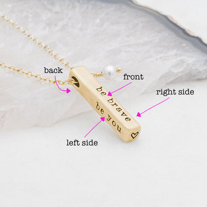 What Matters Most Necklace - 4 Sides (9K Solid Gold)