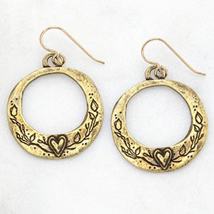 Let Love Grow Hoop Earrings {Gold Plated}