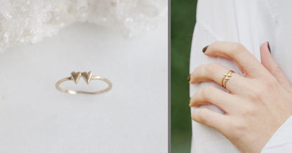 Sweet Love Ring - Two Hearts (9K Solid Gold)