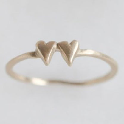 Sweet Love Ring - Two Hearts (9K Solid Gold)